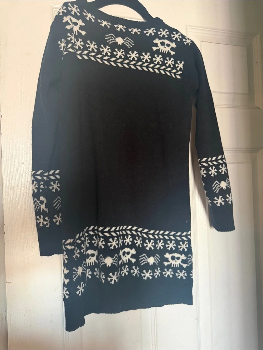 Disney Black and White Jack Skellington Crewneck Sweater Dress